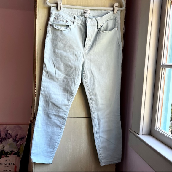 J. Crew Pale Mint Green Lookout Highrise Skinny Jeans, Sz 31, Cropped - Picture 3 of 16